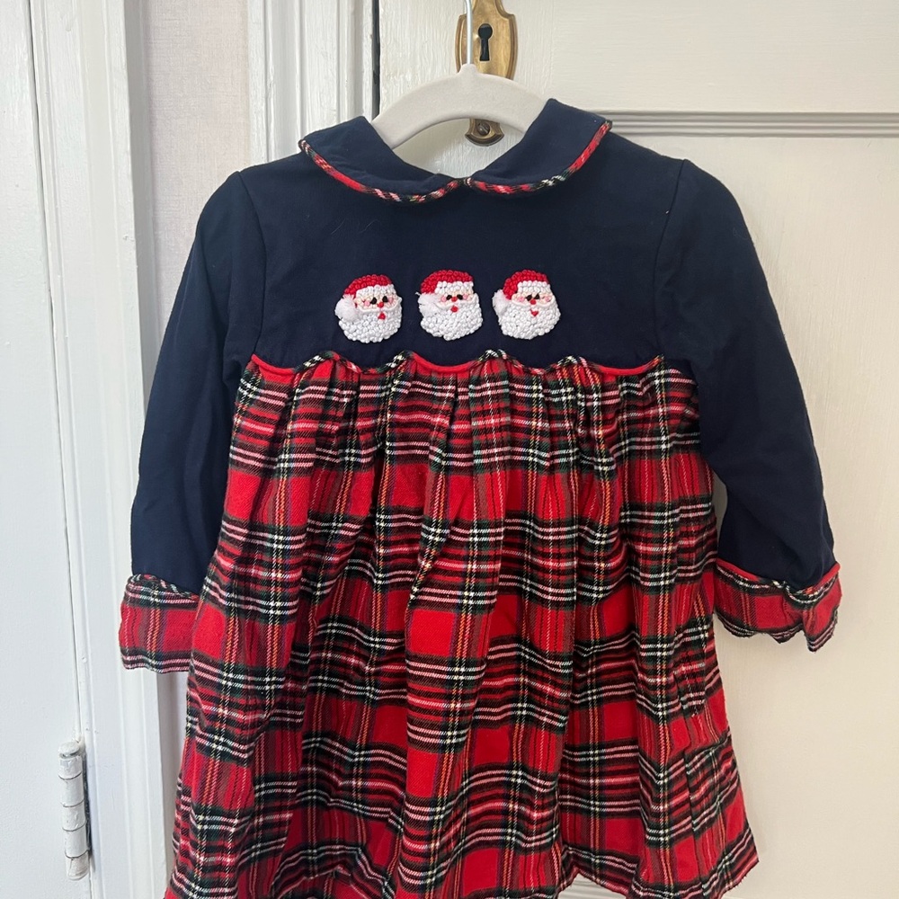 Plaid Santa Kids Dress